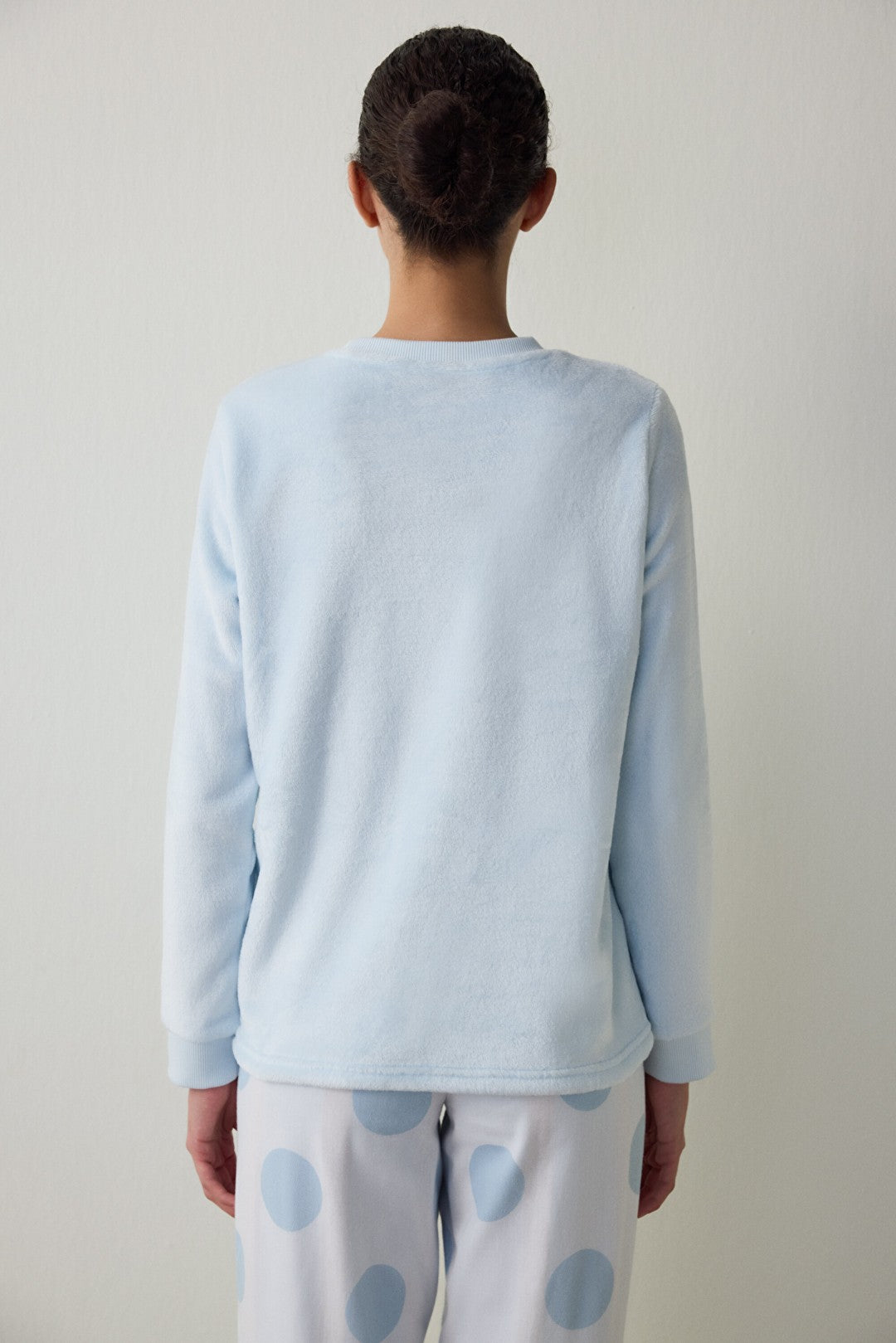 Light Blue Magic Crew Neck Sweatshirt Pajama Top