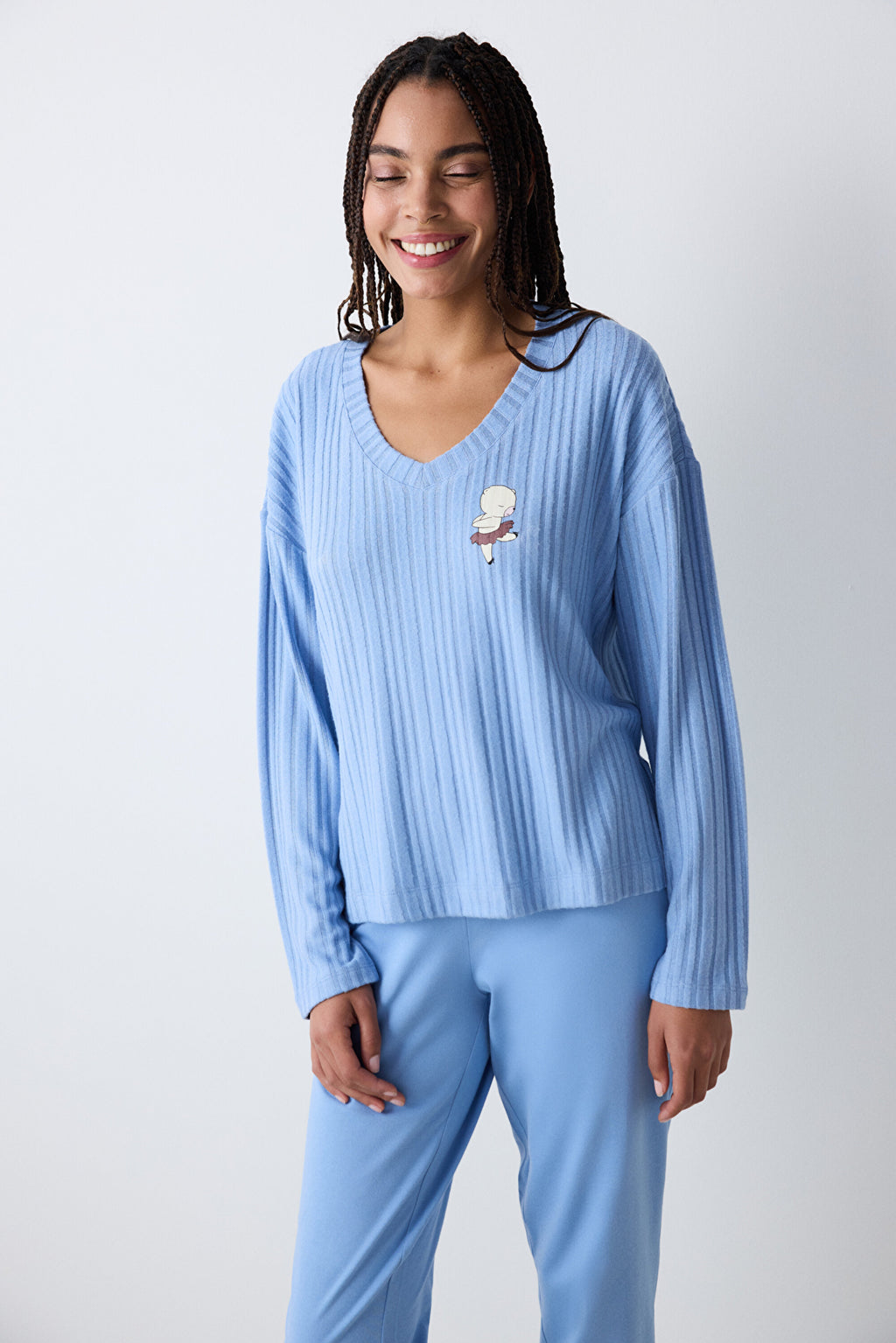 Bearlerina Blue Pants Pajama Set