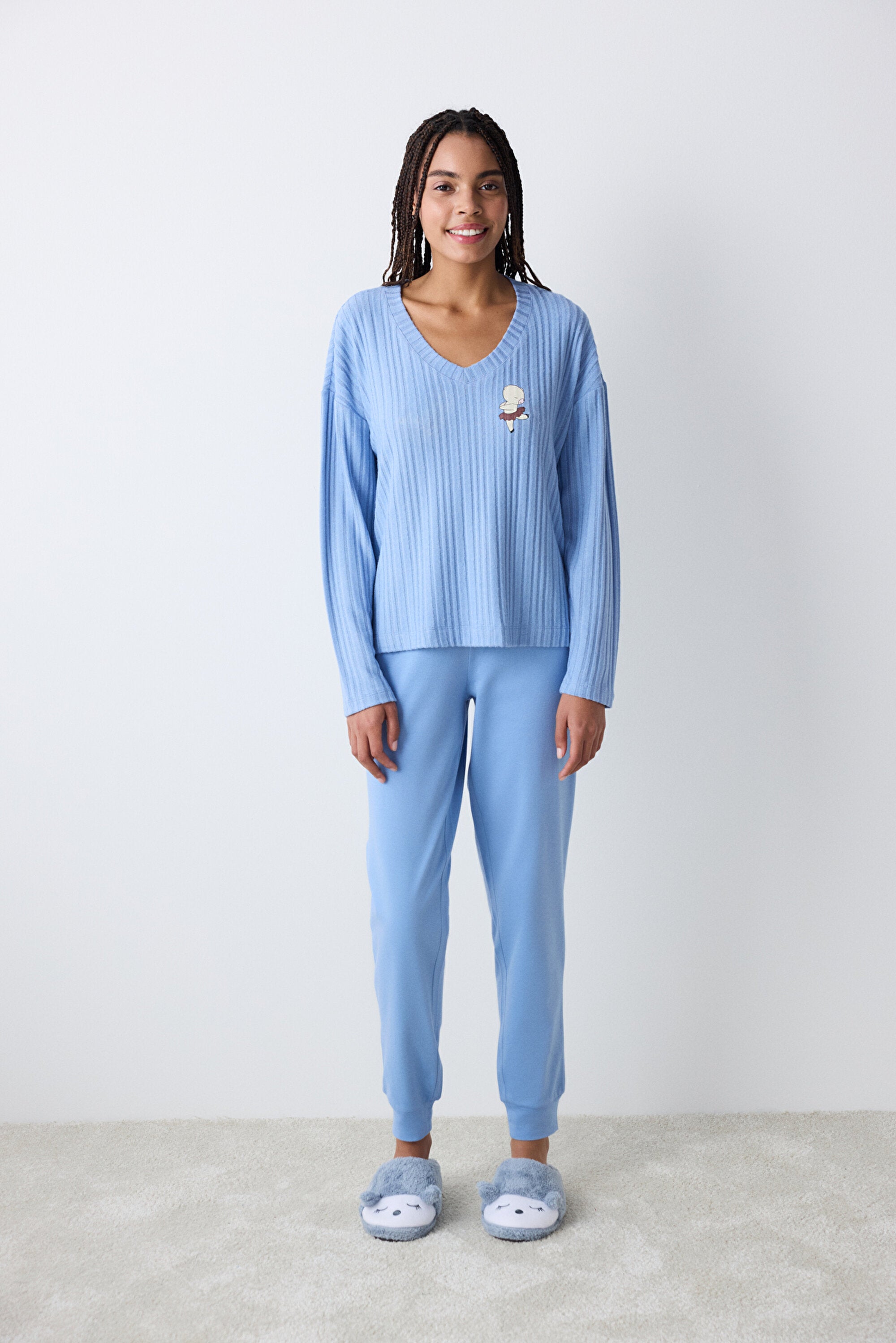 Bearlerina Blue Pants Pajama Set