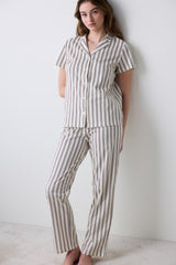 Open Mind Shirt Pants Ecru Pajama Set