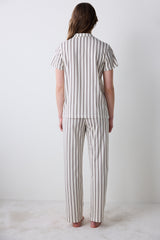Open Mind Shirt Pants Ecru Pajama Set