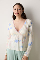 Marina Printed Ecru T-Shirt
