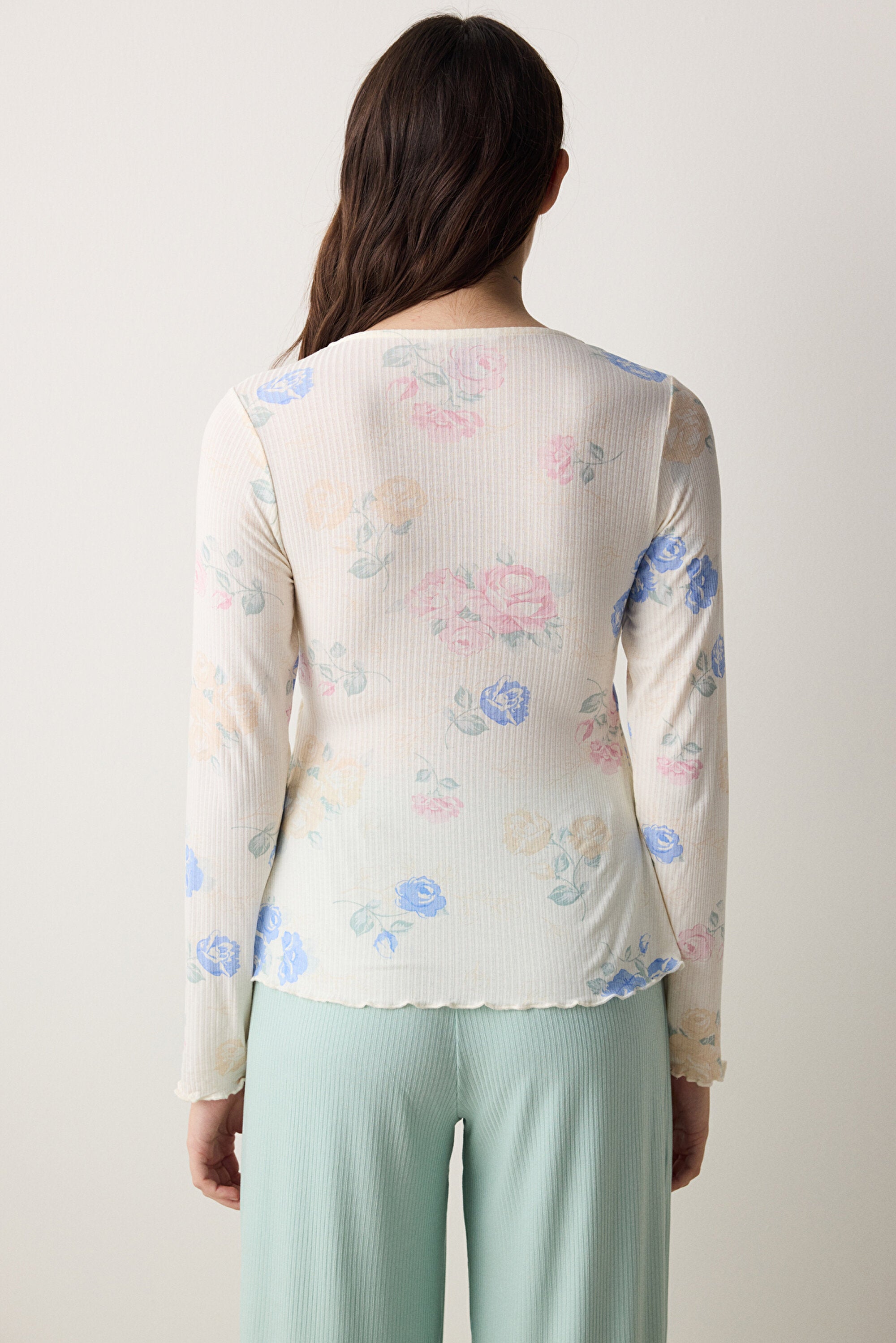 Marina Printed Ecru T-Shirt