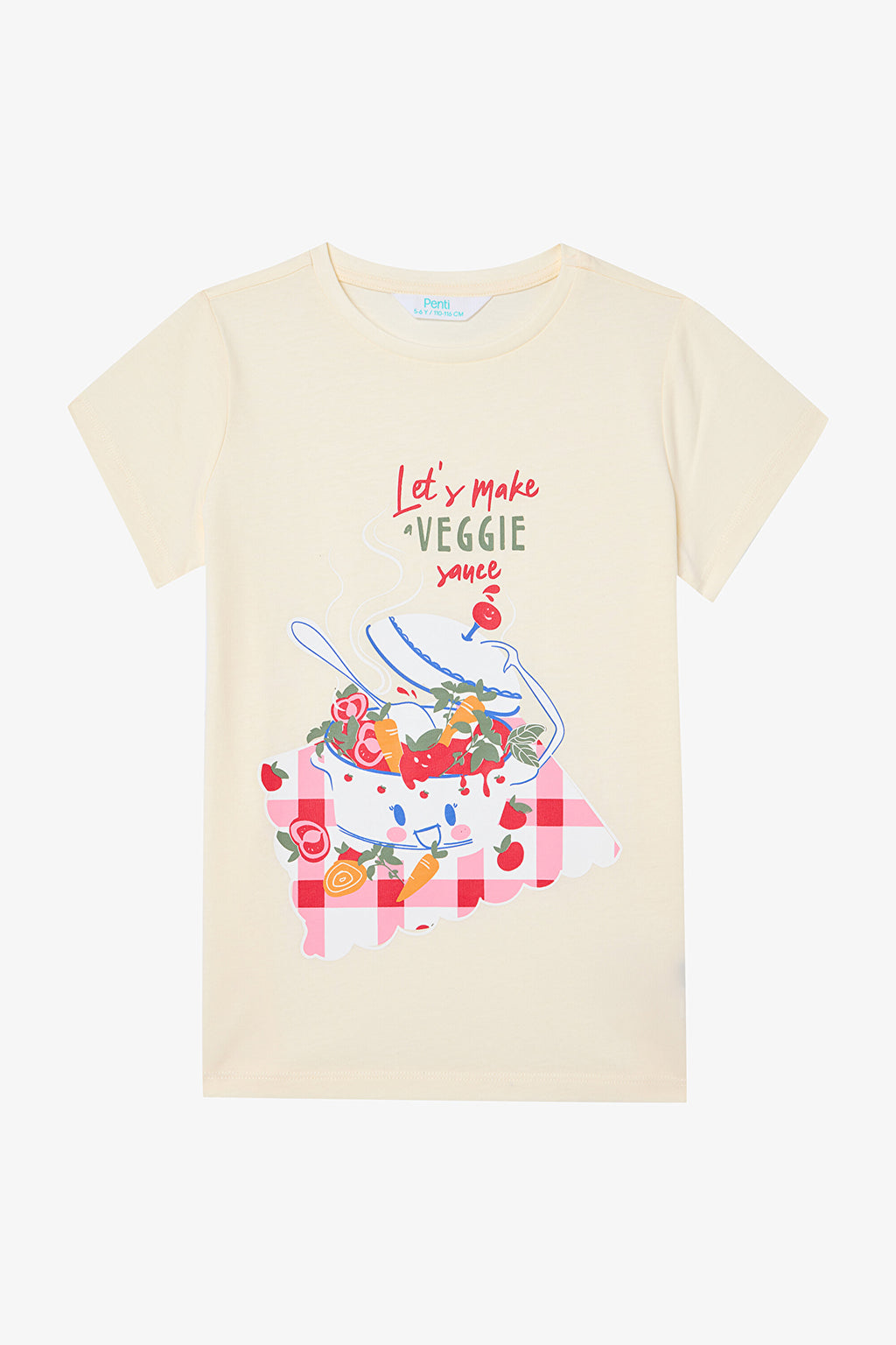 Girls Tomato Sauce Multicolored 2-Piece Pajama Set