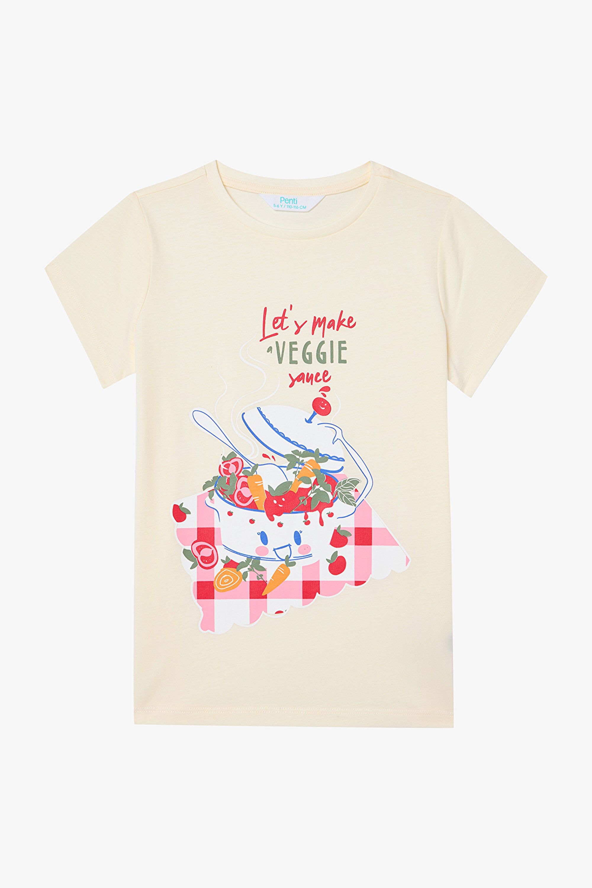 Girls Tomato Sauce Multicolored 2-Piece Pajama Set