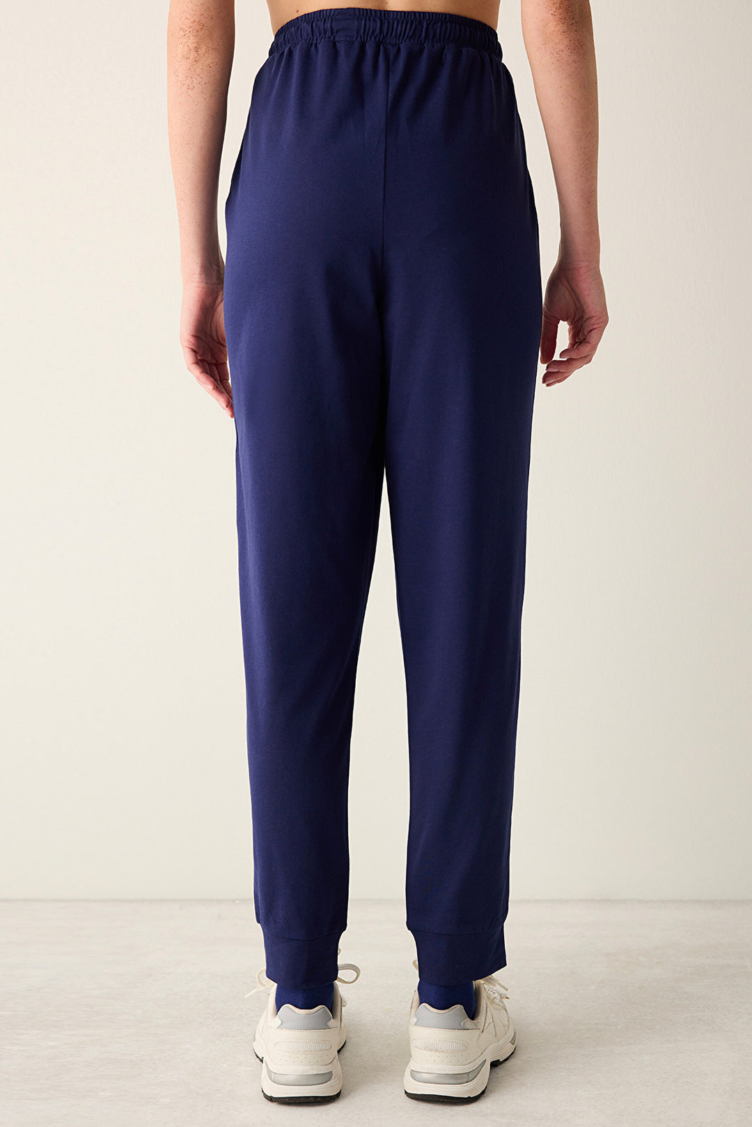 Cotton Solid Navy Blue Trousers Pajama Bottoms