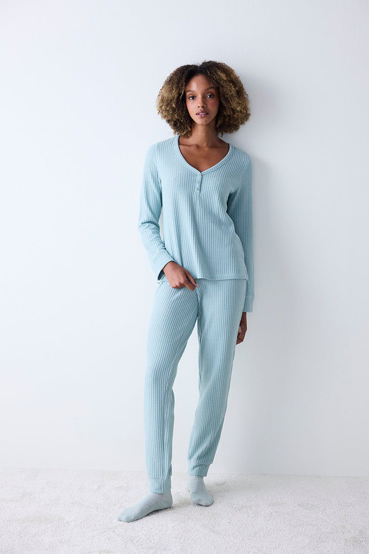 Soft Light Green Pants Pajama Set