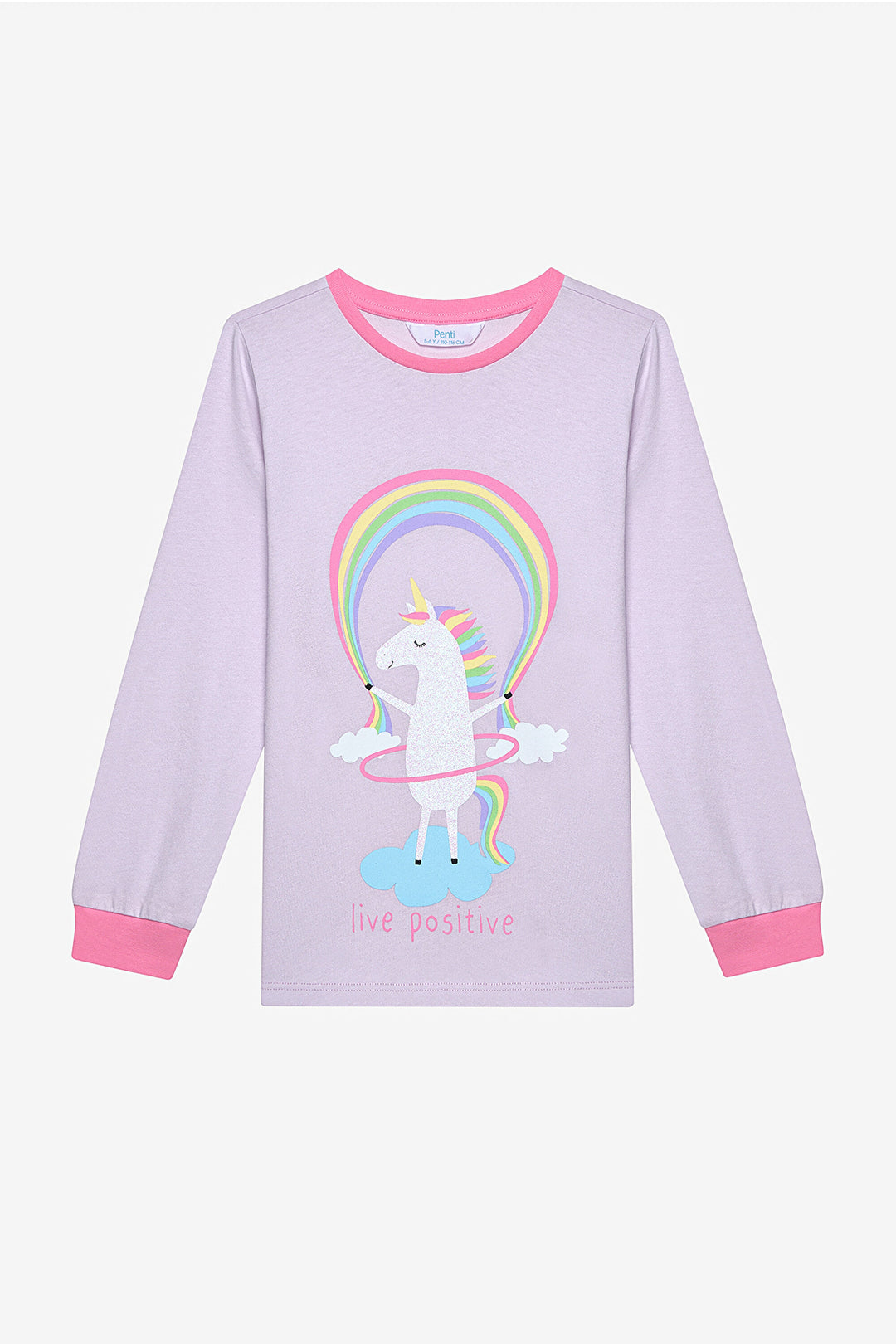 Cotton Girls Playful Unicorn 2-Piece Multicolored Pajama Set