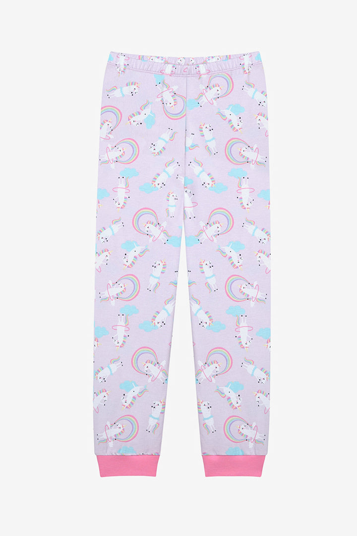 Cotton Girls Playful Unicorn 2-Piece Multicolored Pajama Set