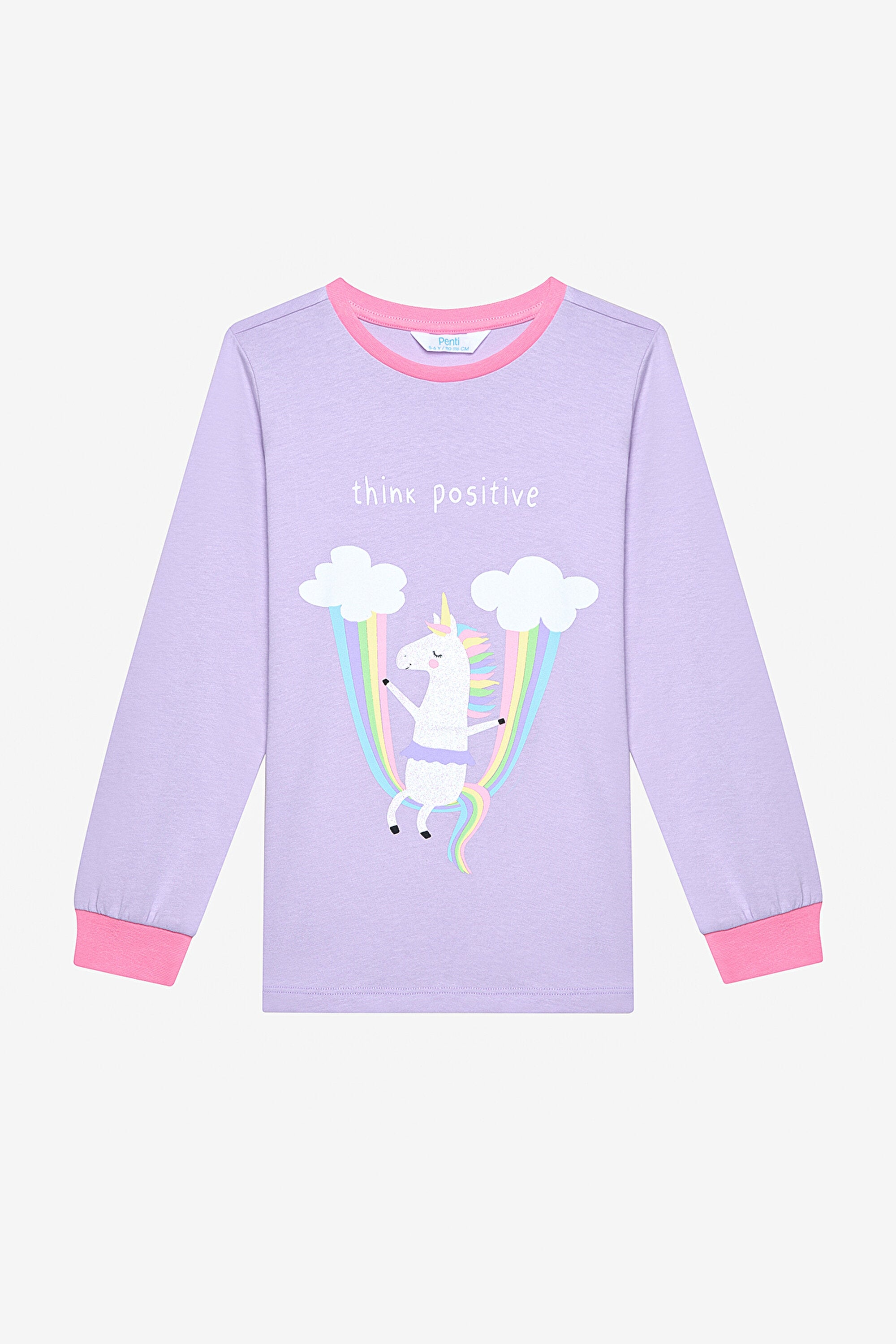 Cotton Girls Playful Unicorn 2-Piece Multicolored Pajama Set