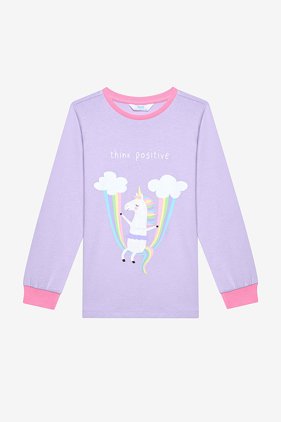 Cotton Girls Playful Unicorn 2-Piece Multicolored Pajama Set