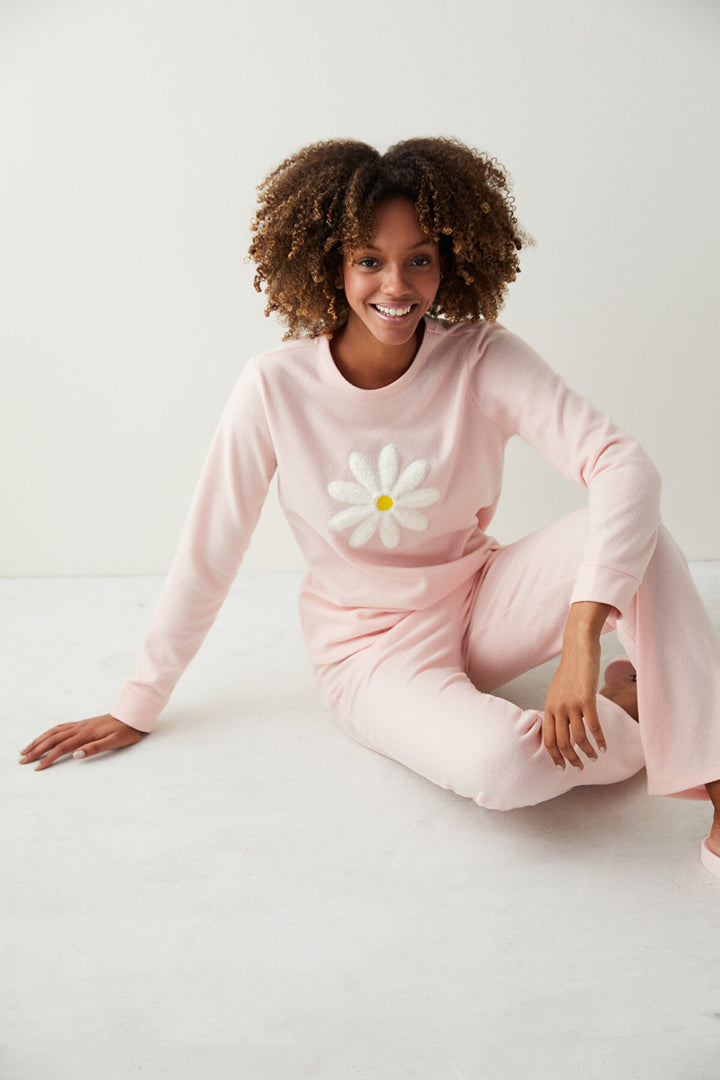 Happy Flower Polar Pajamas Set