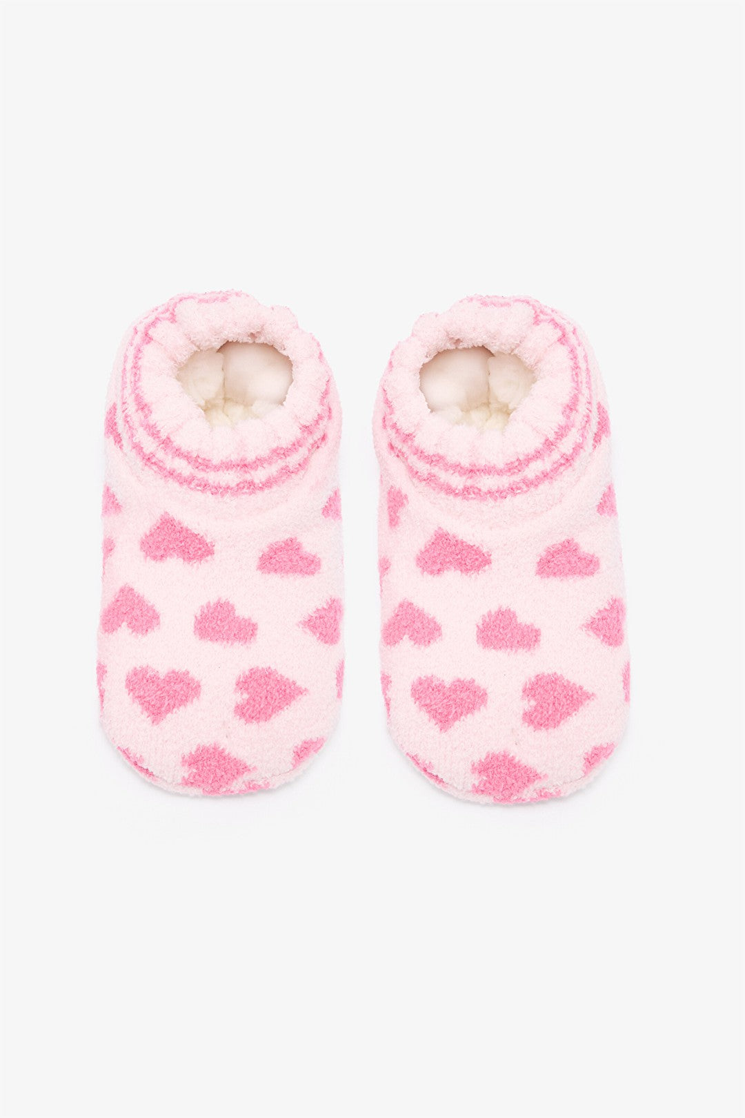 Pink Girls Heart Bear Patterned Non-Slip House Slippers