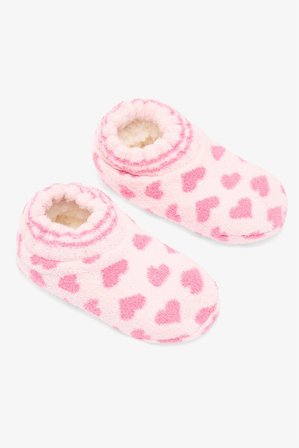 Pink Girls Heart Bear Patterned Non-Slip House Slippers