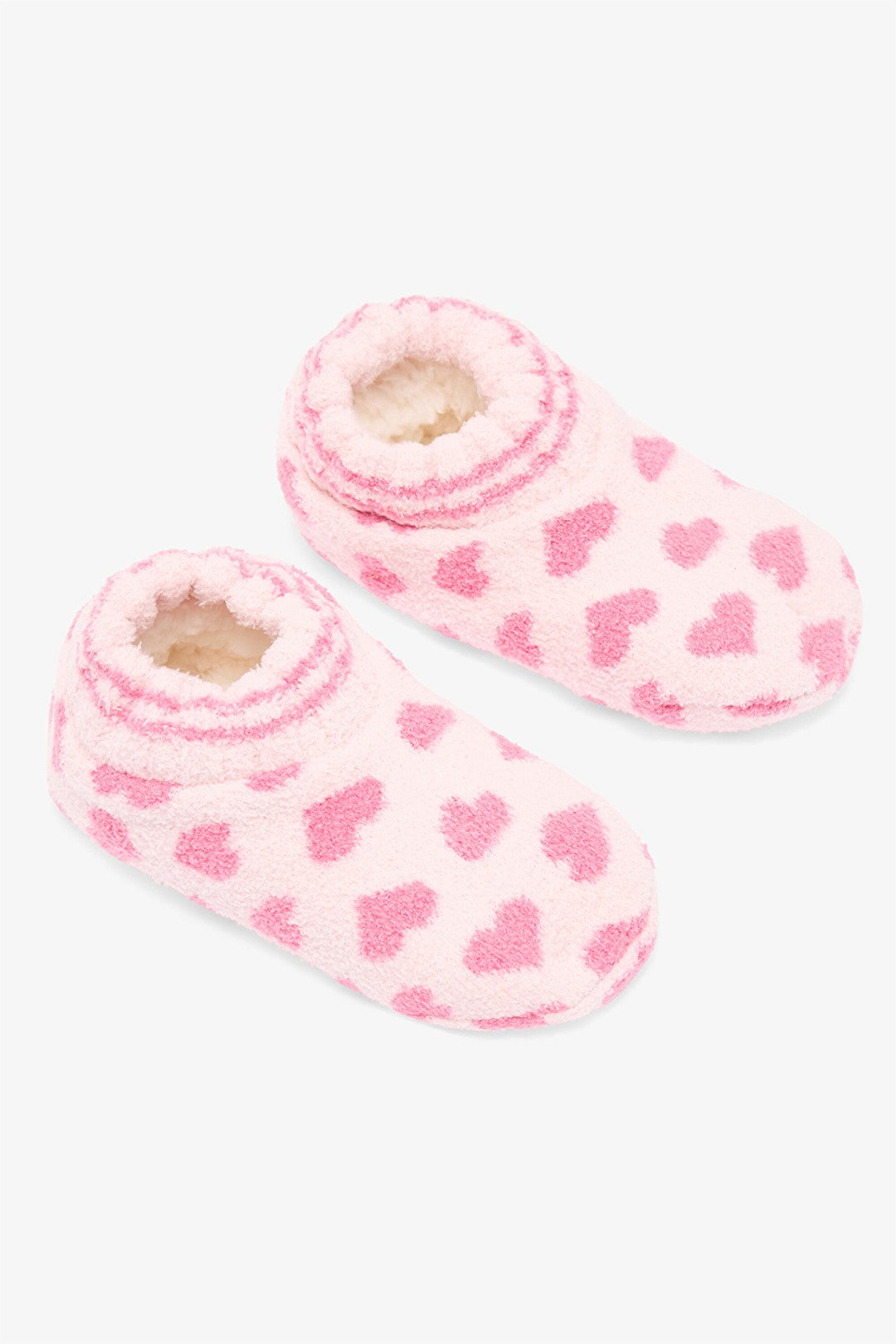 Pink Girls Heart Bear Patterned Non-Slip House Slippers