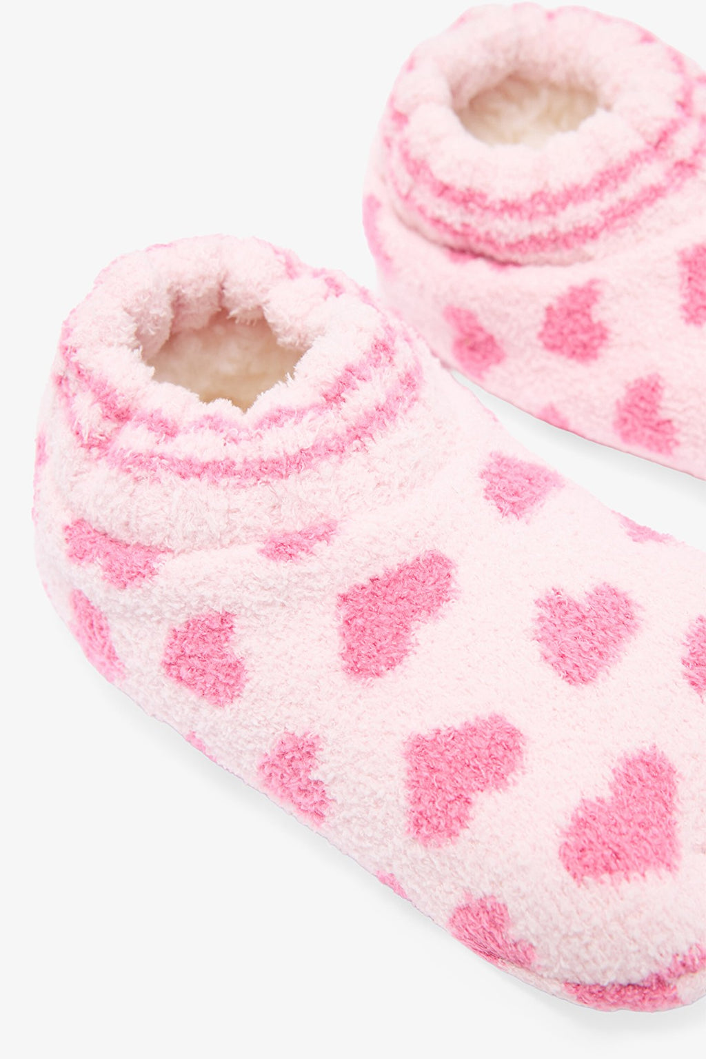 Pink Girls Heart Bear Patterned Non-Slip House Slippers