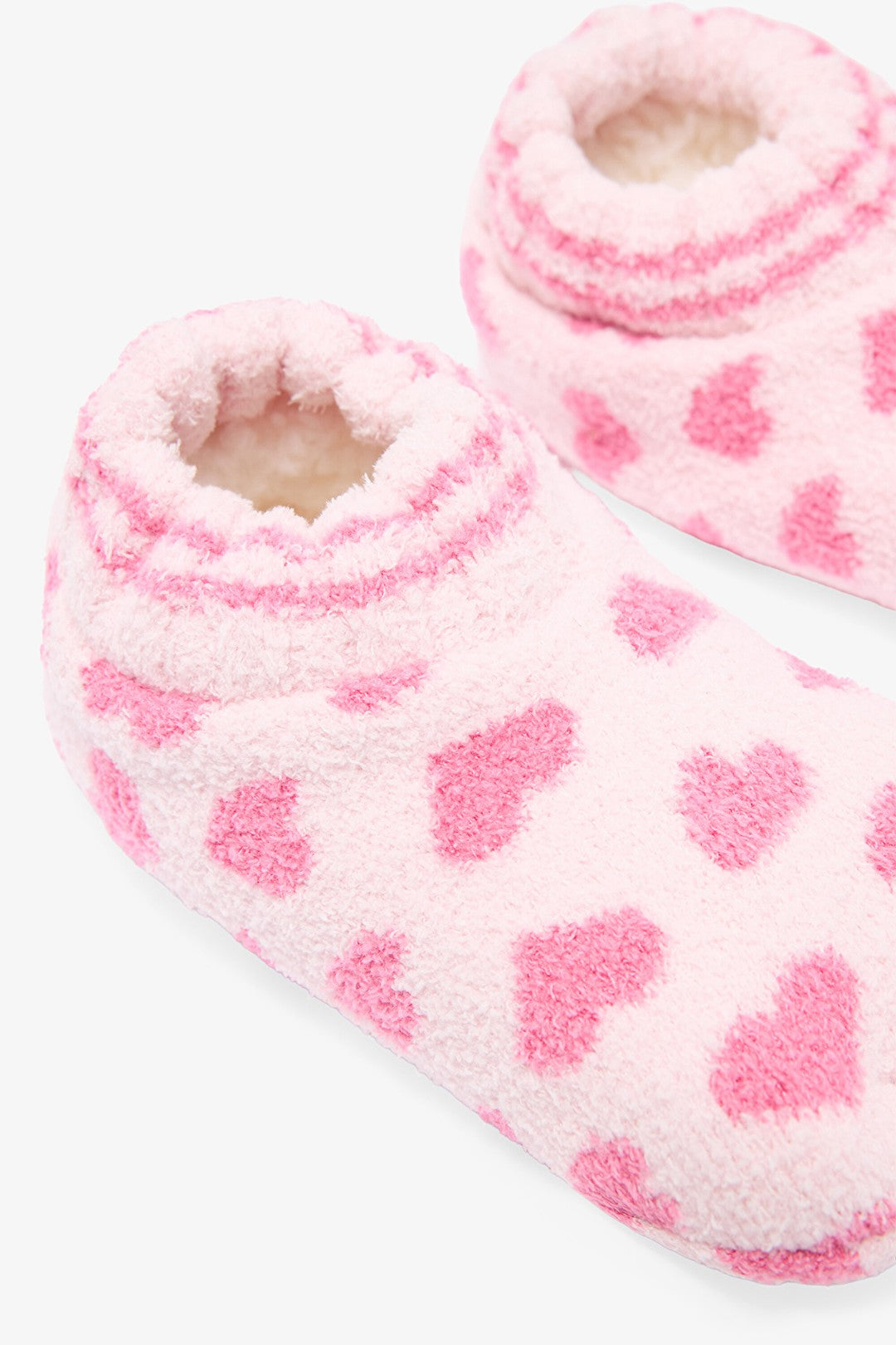 Pink Girls Heart Bear Patterned Non-Slip House Slippers