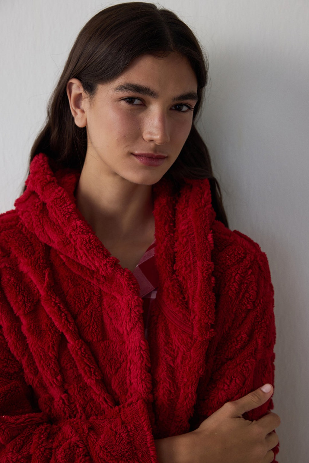 Red Good Mood Hooded Robe