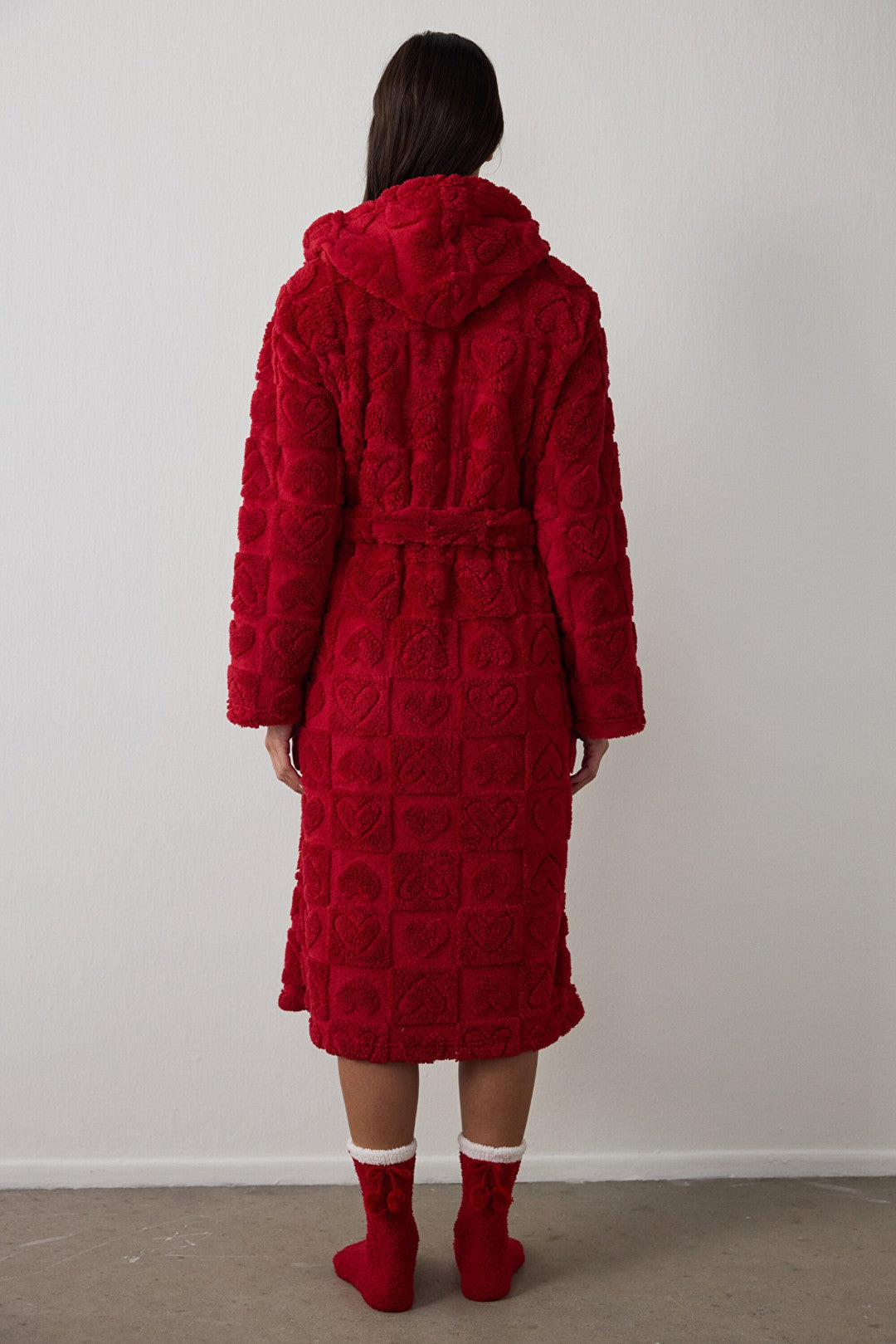 Red Good Mood Hooded Robe