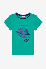 Boy Cat Galaxy 2-Piece Multicolored Pajama Set