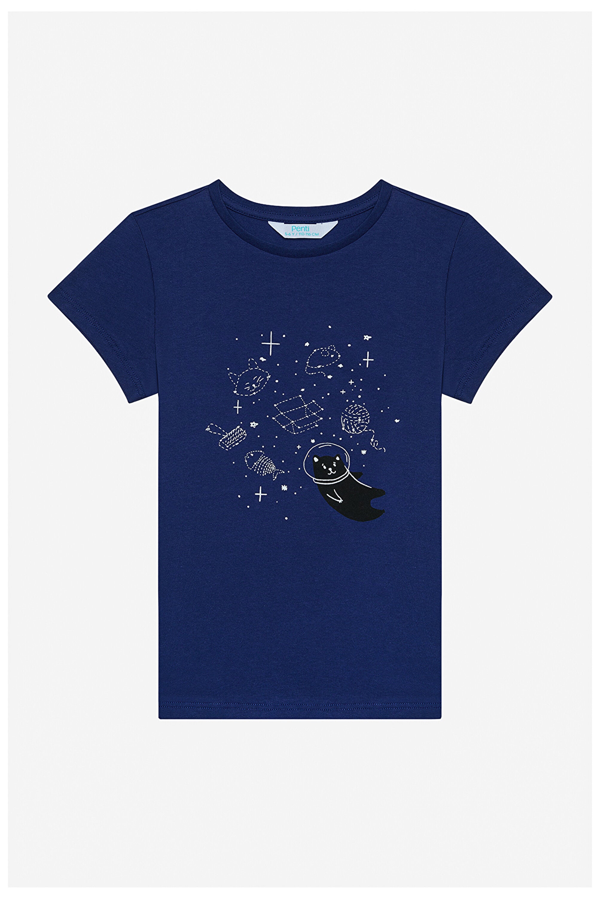 Boy Cat Galaxy 2-Piece Multicolored Pajama Set