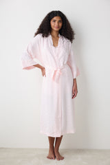 Pink Heart Satin Dressing Gown - Penti Loves Paris Collection