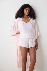 Pink Heart Satin Dressing Gown - Penti Loves Paris Collection