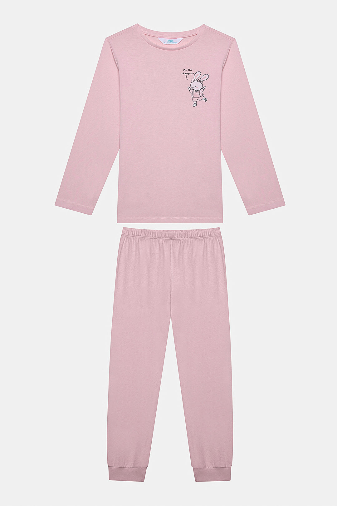 Cotton Girls Bunnies Multicolored 2-Piece Pajama Set