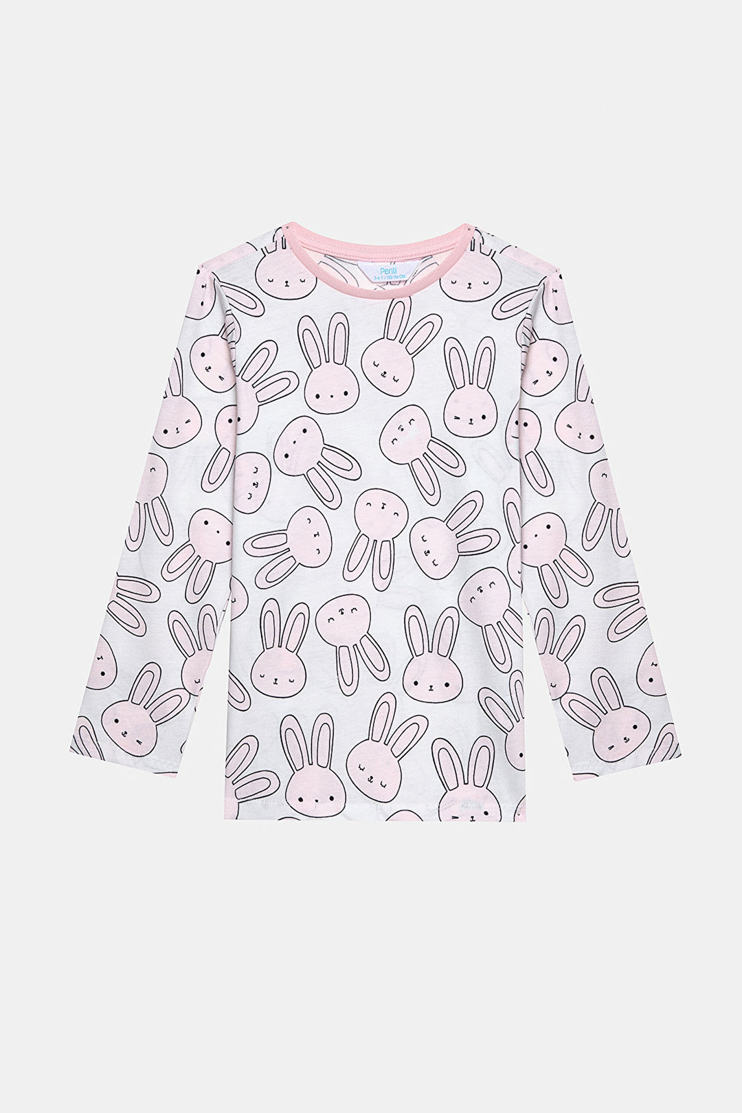 Cotton Girls Bunnies Multicolored 2-Piece Pajama Set