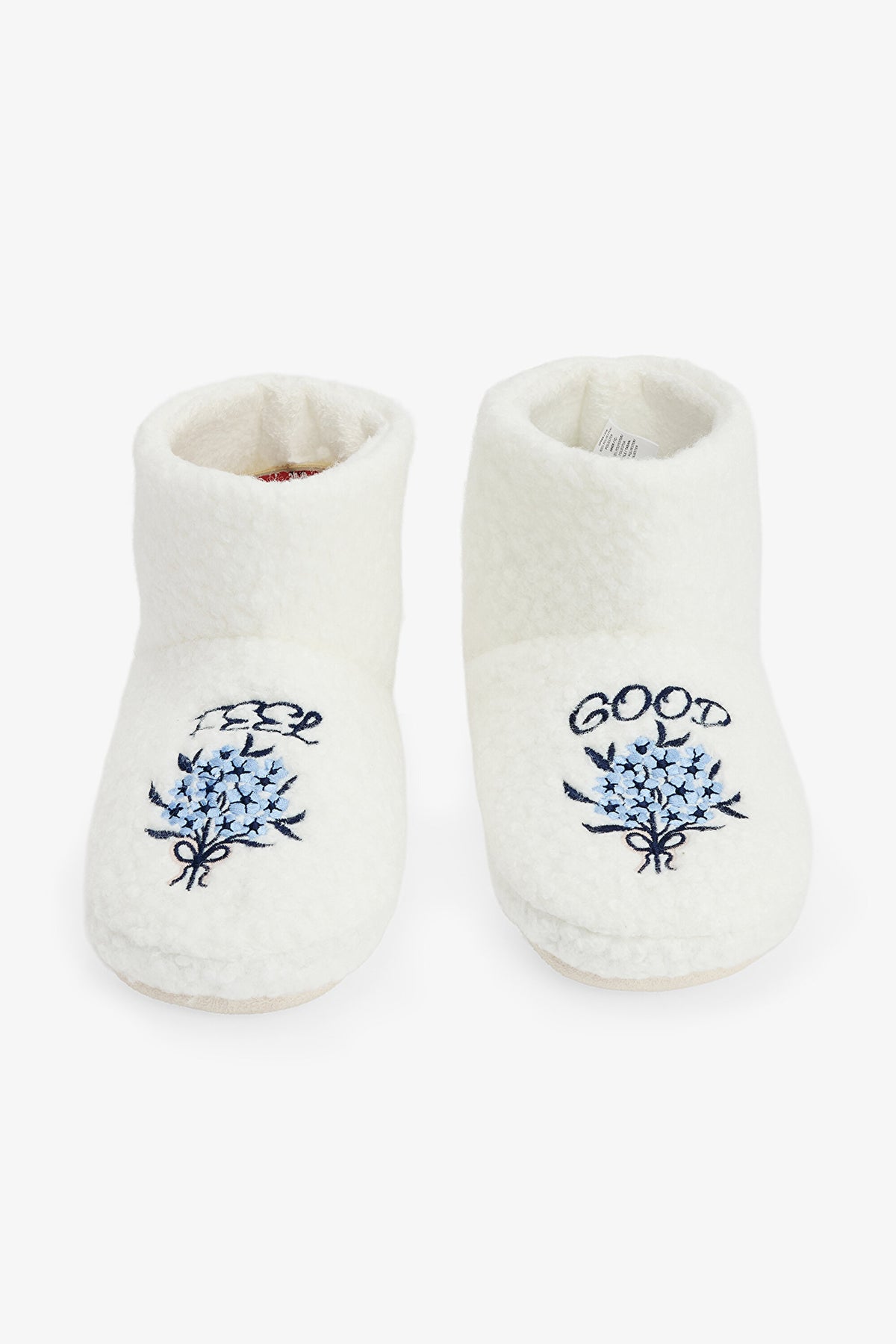 Off White Feel Good Slogan Embroidered Slippers