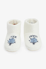 Off White Feel Good Slogan Embroidered Slippers