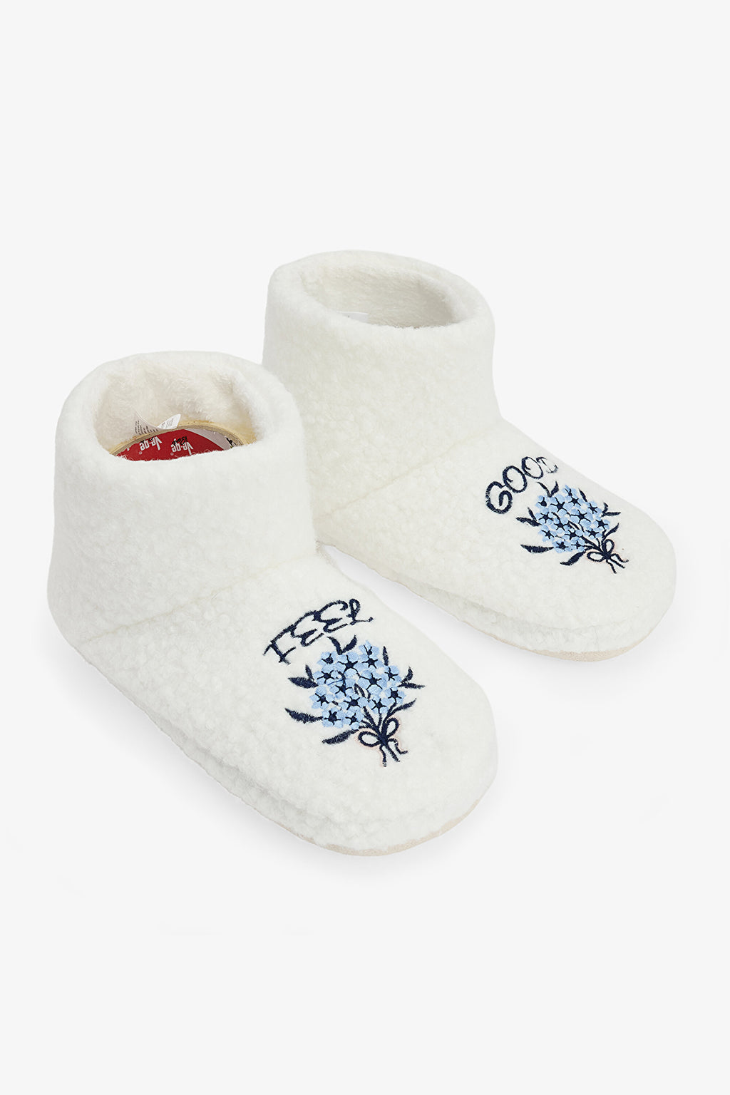 Off White Feel Good Slogan Embroidered Slippers