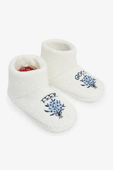 Off White Feel Good Slogan Embroidered Slippers