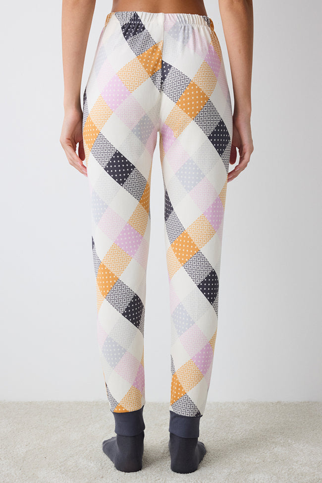 Colorful Gingham Thermal Multicolored Pants Pajama Bottoms Main Image