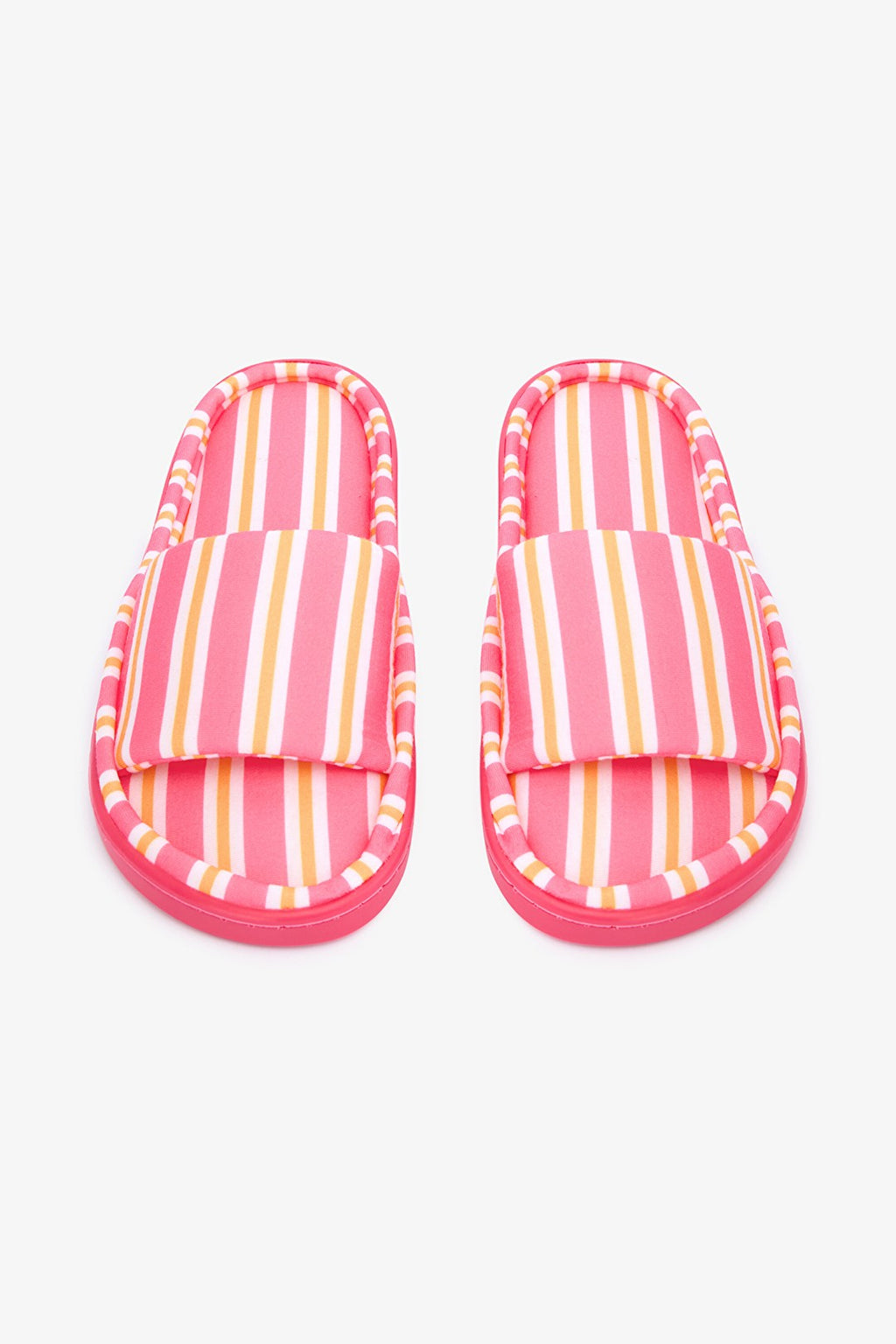 Mara Striped Off White Slippers