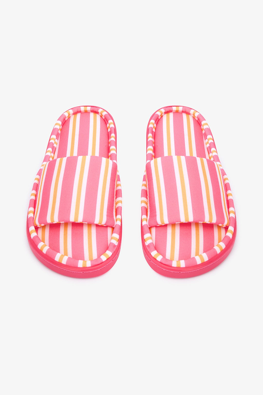 Mara Striped Off White Slippers
