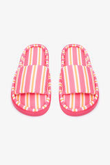 Mara Striped Off White Slippers