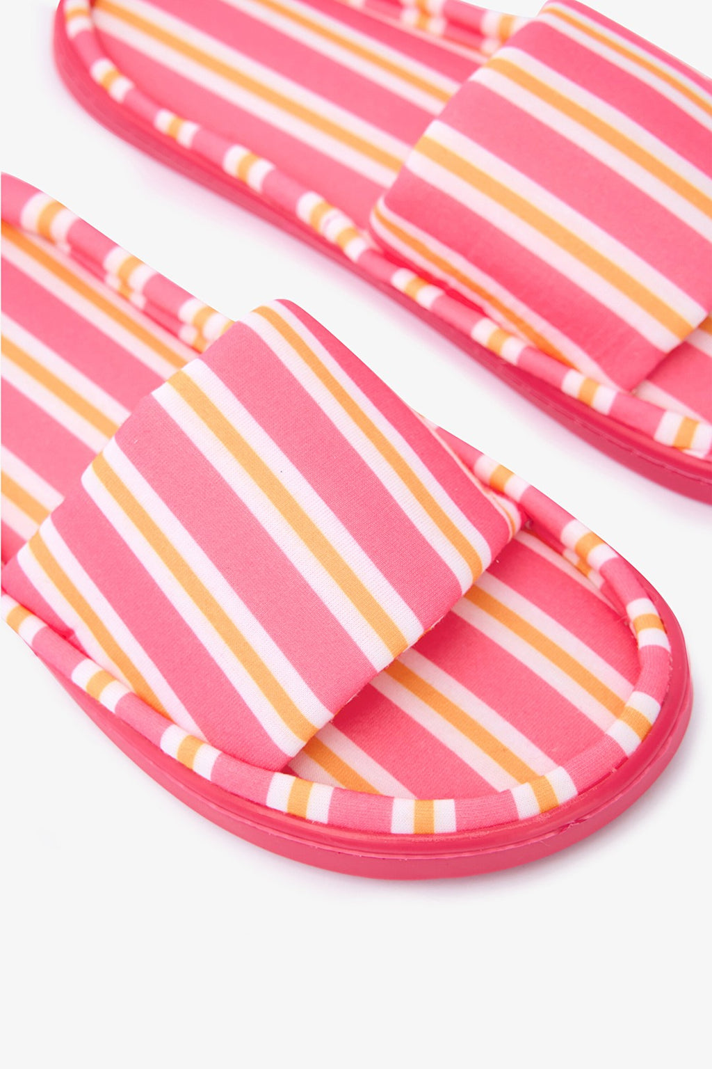 Mara Striped Off White Slippers