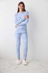 Winter Love Thermal Blue Pants Pajama Set