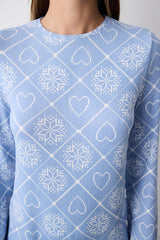 Winter Love Thermal Blue Pants Pajama Set