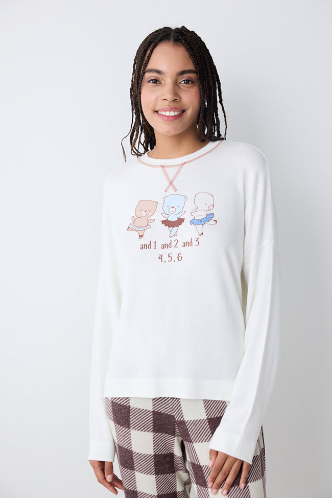 Cute Bear Ecru Sweatshirt Main Image