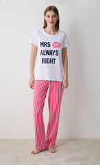 Always Right Pants Optic White Pajama Set - Penti Loves Paris Collection