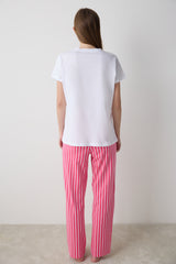 Always Right Pants Optic White Pajama Set - Penti Loves Paris Collection