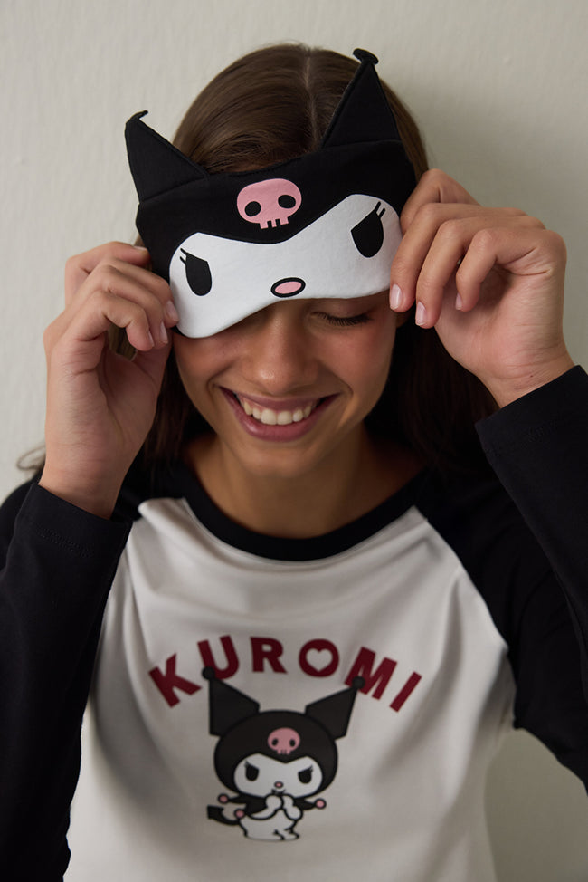 Black Kuromi Printed Sleep Mask Hover Image