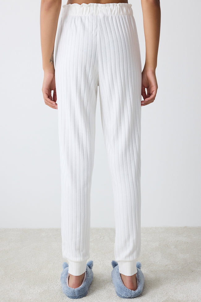 Warm Hearts Rib Off White Trousers Main Image