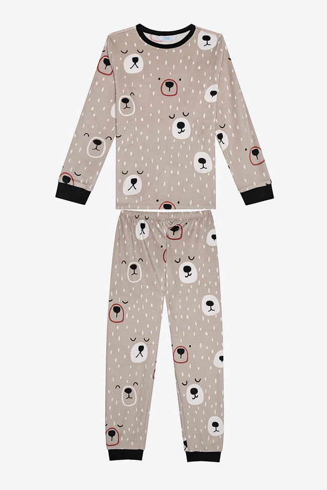 Boys Latte Bears Pajama Set Hover Image