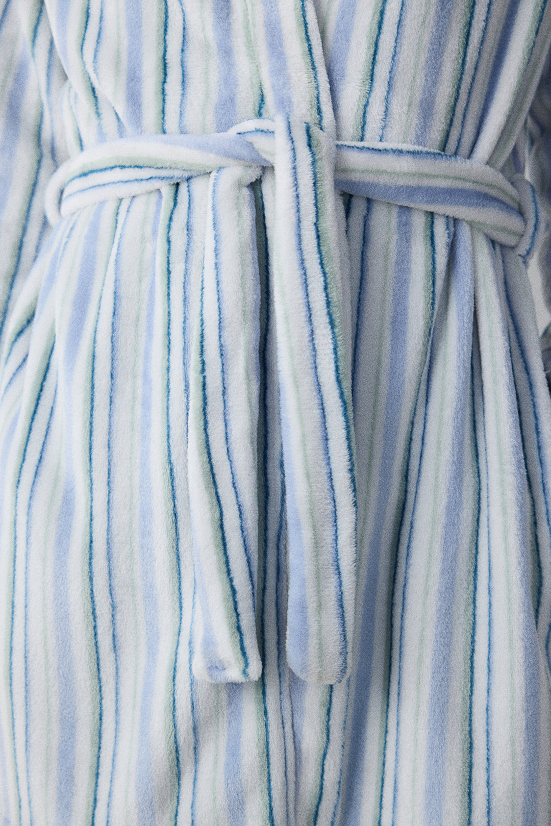 Cozy Striped Light Grey Dressing Gown