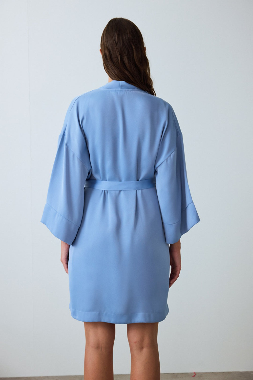 Blue Luna Belted Satin Dressing Gown