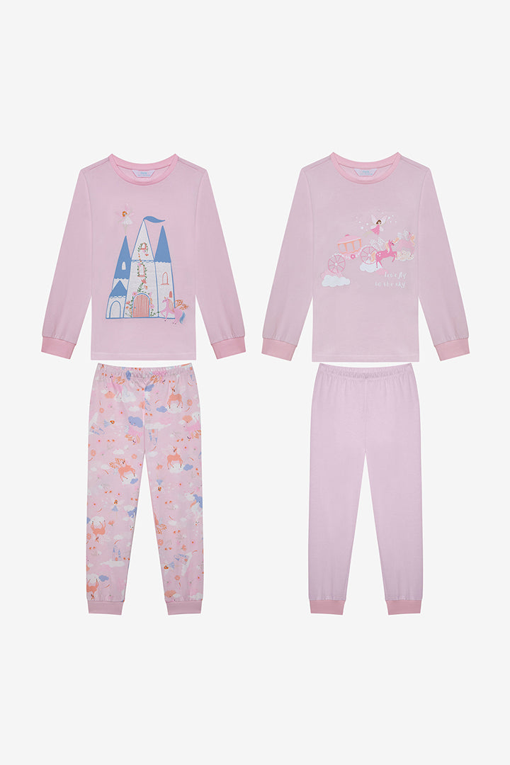 Cotton Girls Fly 2-Piece Multicolored Pajama Set