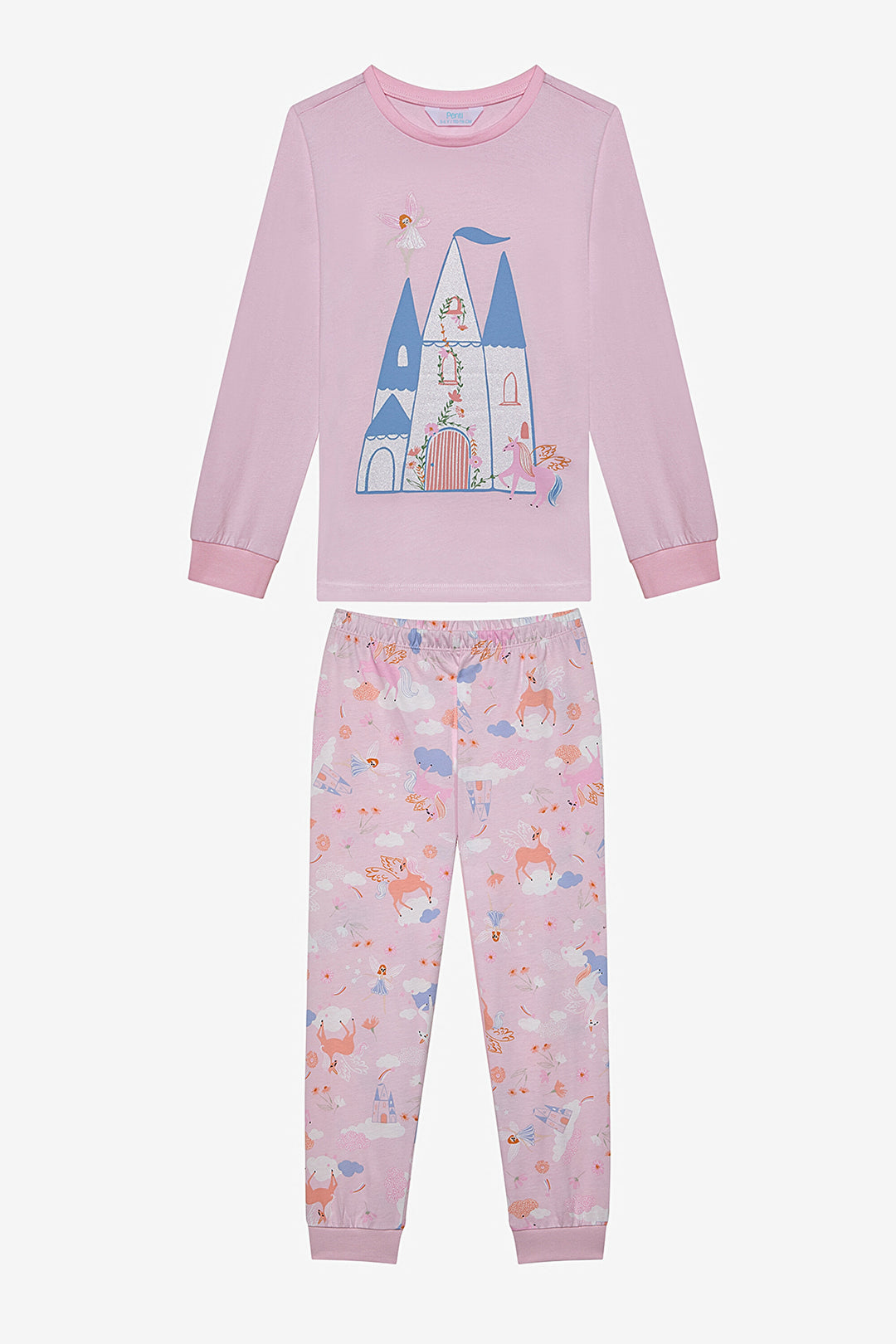 Cotton Girls Fly 2-Piece Multicolored Pajama Set